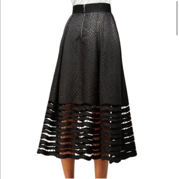 NWOT Sachin + Babi Dot Jacquard Illusion Hem Ball Skirt - Picture 2 of 12